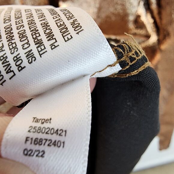 Future Collective Metallic Blouse Size 2X Puff Shoulder Futuristic Holiday Glam - Picture 13 of 15